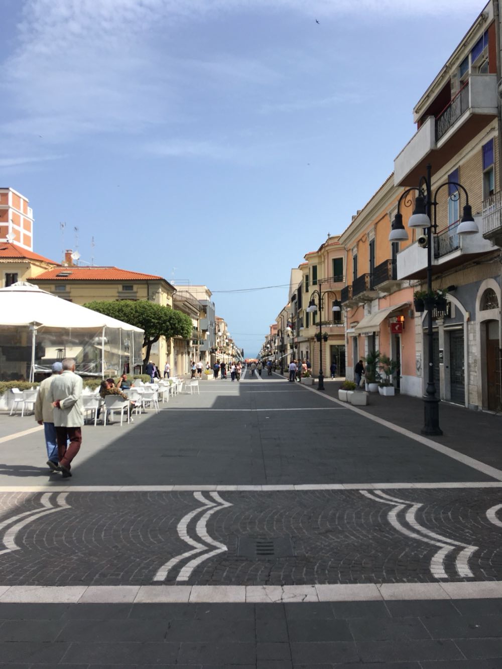 Photo of wide pedestrianised street