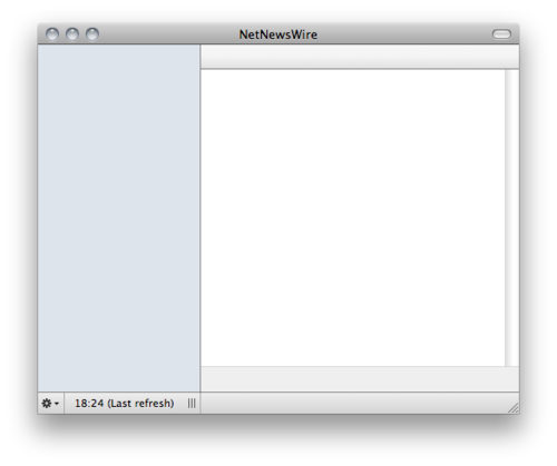 screen shot of NetNewsWire for Mac window showing there are no subscriptions