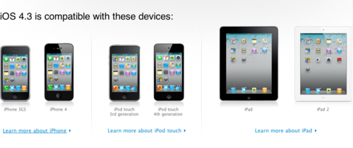 screen shot from Apple website