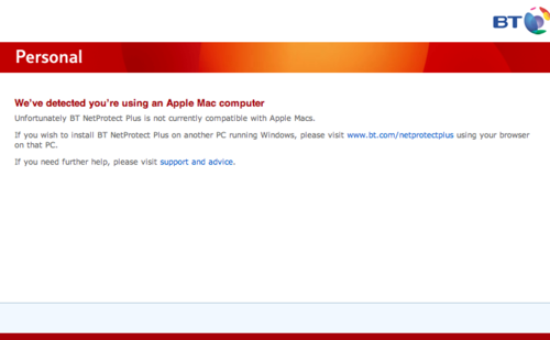 screen shot from BT NetProtect Plus webpage